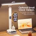 thumbnail image 4 of LED Desk Lamp with 2 US Outlets 2 USB 1 Type-C, Eye-Caring Table Lamp with 3 Color Modes, Rotatable Head, Night Light & Temperature Clock Calendar for Home Office Bedroom Reading Nightstand (white), 4 of 6