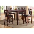 thumbnail image 4 of 5 Piece Dining Table and Chairs Set, Wooden Table and 4 High Back Chairs with Cushion Seats, Accent Side Table Set for Dining Room Living Room Kitchen, Cherry, 4 of 6
