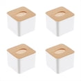 thumbnail image 1 of 4X Caja de Pañuelos de Papel Cuadrada Caja de Pañuelos de Papel con Tapa de Madera Mini Caja de Pañuelos de Madera Extraíble para El Hogar, 1 of 5