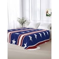 thumbnail image 5 of 4th of July California King Size Flat Sheet,Wrinkleproof & Fadeproof Cooling Flat Bed Sheet Only,Independence Day Blue White Red Stripes Country Star Soft Bedding Top Sheets 108 x 98 Inches, 5 of 8