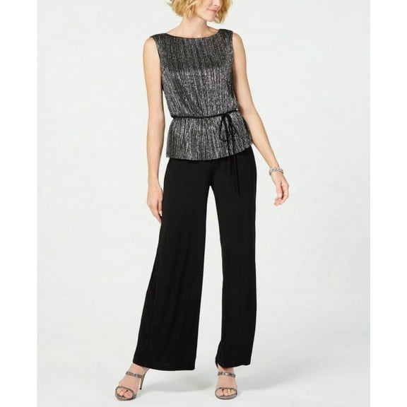 Connected Womens Metallic Sleeveless Jumpsuit;12