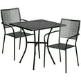 thumbnail image 2 of Flash Furniture Commercial Grade 28" Square Black Indoor-Outdoor Steel Patio Table Set with 2 Square Back Chairs, 2 of 5