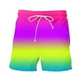 thumbnail image 5 of WAENQINLA Mens Swim Trunks Gradient Print Summer Beach Shorts Bathing Suit Big And Tall Drawstring Swimming Shorts with Pockets, 5 of 9