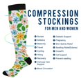 thumbnail image 2 of FORMRS Womens Knee High Socks Casual Long Thick Travel Daily Wear, 1 Pair, Retro Blue Floral, 2 of 6