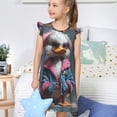 thumbnail image 4 of Fotbe Lady Duck Vestido de Dormir para Niñas de 3 a 10 Años, Mangas Cortas, Estilo Princesa, Pijama Camisón con Mangas Voladas-Medium, 4 of 6