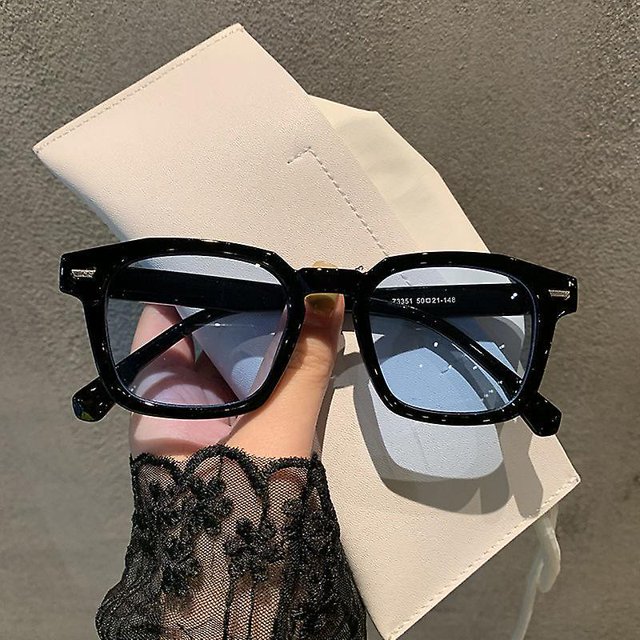 Gafas de sol vintage Gafas de sol coreanas para mujer Personalidad de moda Gafas de sol cuadradas con forma de arroz Malla roja Mismo estilo Brillante Negro Amarillo