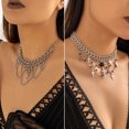 thumbnail image 1 of 2 uds collar de borla de cadena de metal punk oscuro dulce collar con colgante de cruz de hip-hop JM, 1 of 5