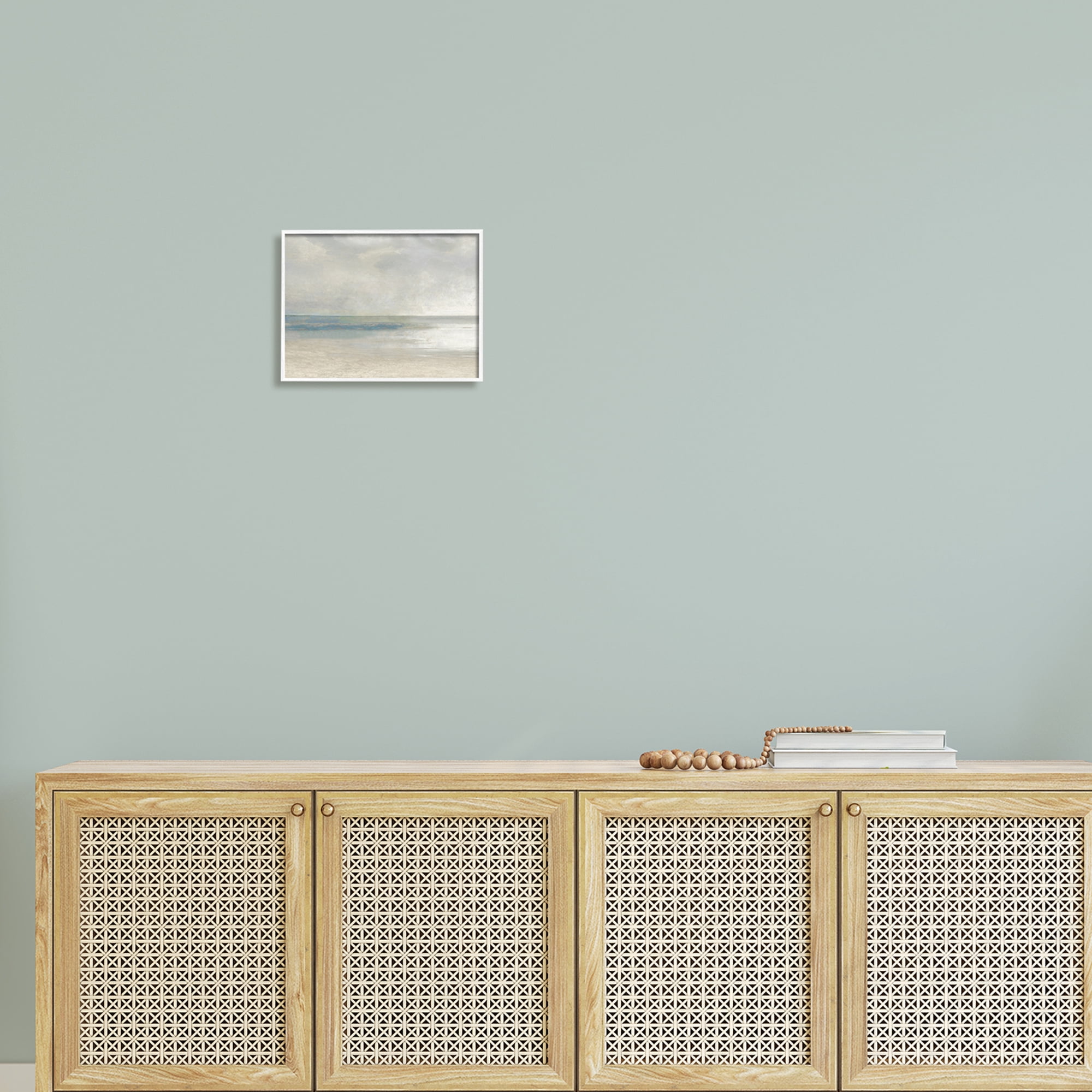 Stupell Abstract Beach Horizon Landscape Landscape Painting White Framed Art Print Wall Art
