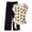 #136-Beige, variant on Women's Casual Two-Piece Set Loose Fit Drawstring Pants and Round Neck Short Sleeve Top with All Over Print Fashion Casual Outfit