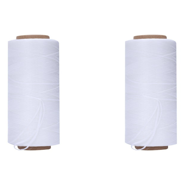 2piezas 260M 150D 1MM Costura de Hilo de Encerado Aguja de Mano Cord Craft DIY Color: Blanco