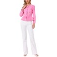 thumbnail image 2 of INSPIRE CHIC Women's Denim Jackets Button Down Peplum Hem Long Sleeves Cropped Jean Jackets Washed Pink M, 2 of 6
