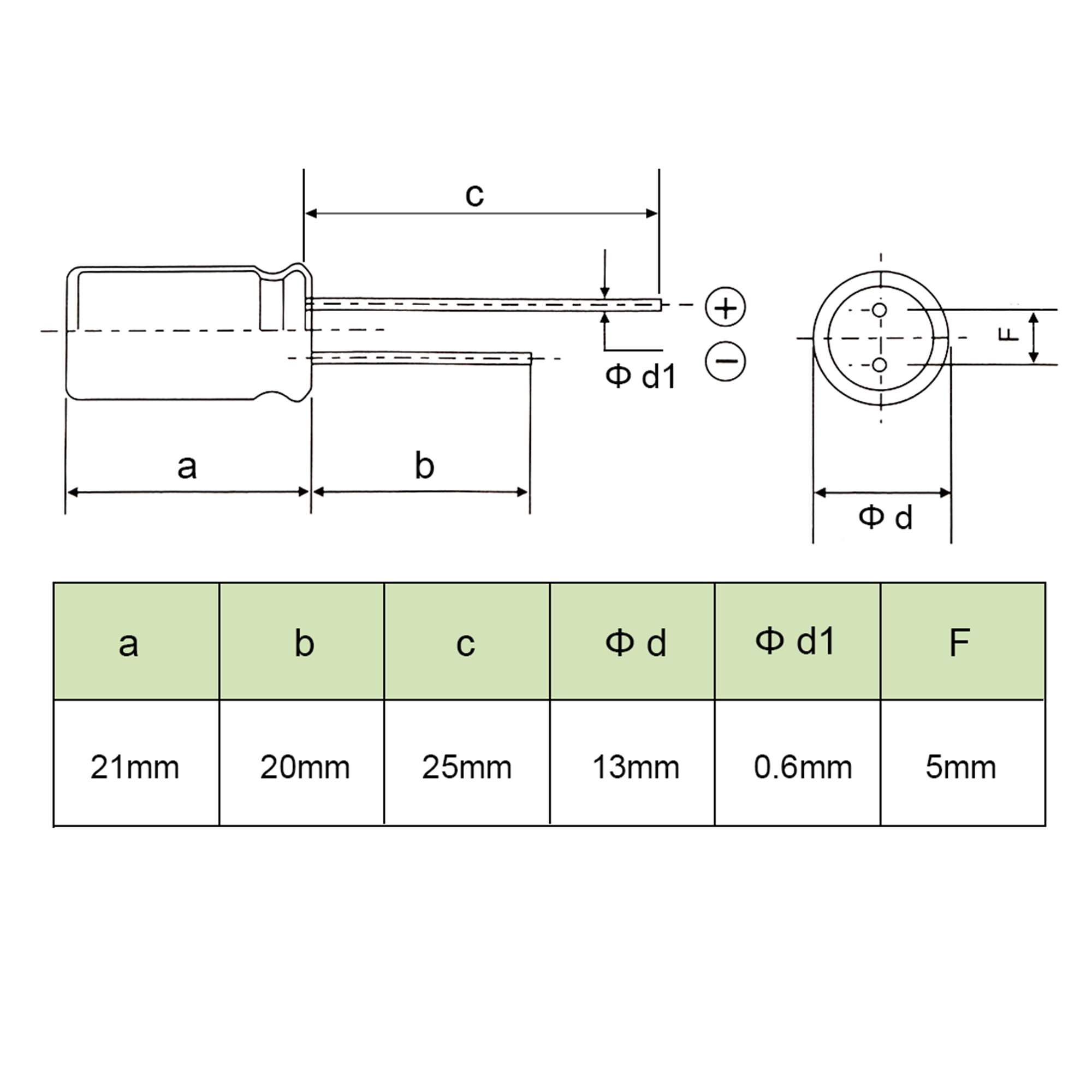 10Pcs Aluminum Electrolytic Capacitor 2200uF 25V 13*21 mm Radial