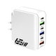 thumbnail image 2 of Cargador rápido de 65W y 6 puertos - 3 bloques de carga USB-C + 3 USB-A • Compact PD GaN de 100W • Adaptador de viaje universal para portátil, teléfono o tableta, 2 of 6