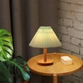 thumbnail image 7 of Table Lamp under $5! kkbbma Small Table Lamp, Bedside Nightstand Mini Lamp for Bedroom Living Room Side Table Small Spaces, Pleated Aesthetic Vintage Lamp for Kitchen Counter, Bookshelf, Bedroom, 7 of 7