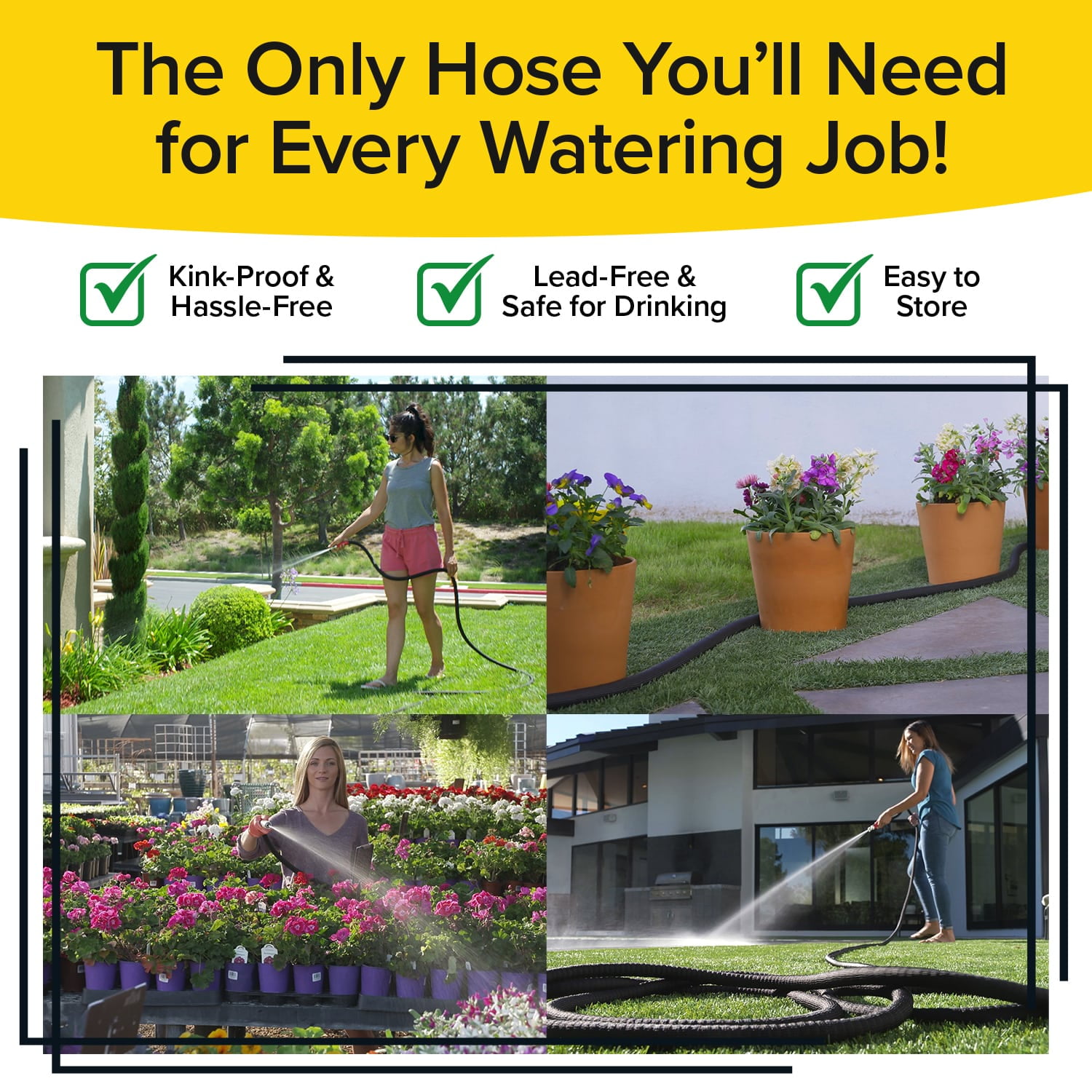 Pocket Hose 100 FT Silver Bullet 2.0 Expandable Garden Hose with Turbo Shot Nozzle, AS SEEN ON TV, Lead-Free, Solid Aluminum Connectors, Easy On/Off Valve, Kink-Free, Leak-Proof