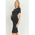 thumbnail image 2 of Solid Short Sleeve T-Shirt Bodycon Maternity Midi Dress, 2 of 3