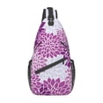 thumbnail image 1 of ZNDUO Sling Bag, Men Shoulder Backpack Small Cross Body Chest Sling Backpack-Vintage Purple Flower Pattern, 1 of 8