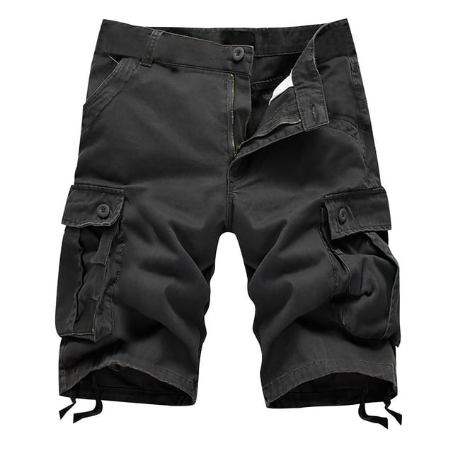 fartey Mens Plus Size Cargo Shorts Casual Multi Pockets 5 Inch Pants with Zipper Button Lightweight Fit Outdoors Half Trousers