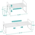thumbnail image 2 of Expandable Cabinet Shelf Organizer - 16.54"-27.17" Adjustable Length, 8.07" Height, 9.84" Depth, 3PCS, 2 of 6