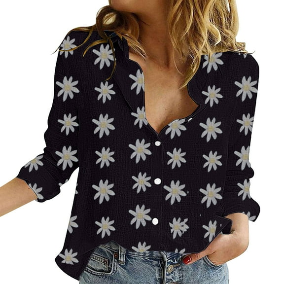 Jxximdong Button-up Shirts for Women Womens Blouse Casual Long Sleeve V Neck Shirts Tops Button Down Basic Loose Tunic T Shirts Spring Tops