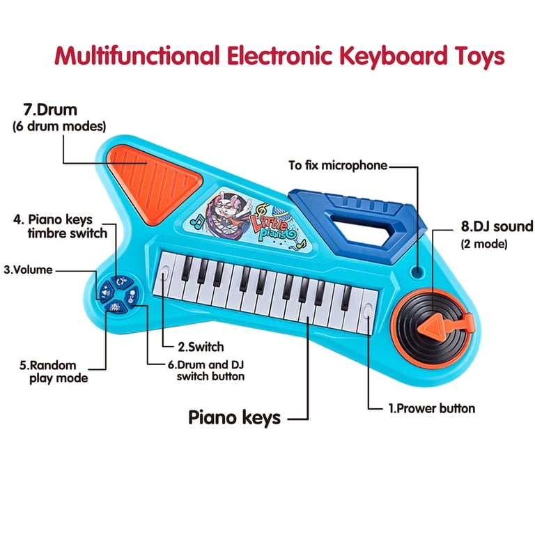 Tepear Toddler Piano Keyboard with Microphone & DJ Mode photo 6