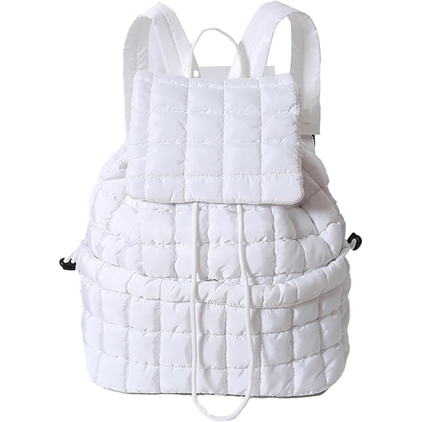 LHSHID Quilted Backpack for Women Lightweight Puffer Drawstring Padding Hiker Back Pack Travel Backpack College Gym Bag