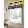 thumbnail image 6 of Floral Leaf Valances for Windows, Rod Pocket Kitchen Valance Curtains - Soft & Washable Small Window Treatment for Living Room,&nbsp;Bathroom, Black Yellow, 54x18inch, 6 of 9