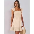 thumbnail image 4 of Women'S Summer Sleeveless Square Neck Dress Ruffle Backless Boho Beach Cute Teen Short Sundress Color S, 4 of 10