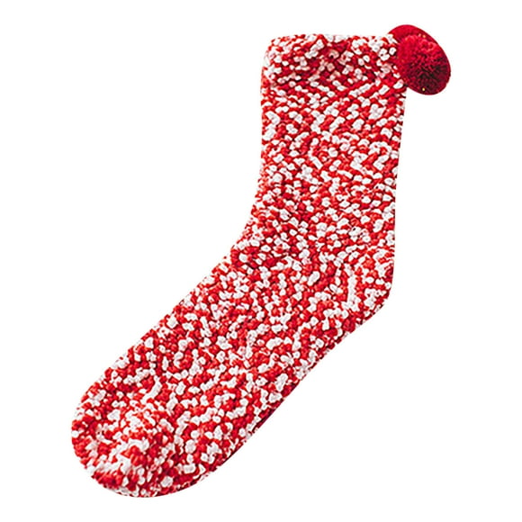 hcuribad Socks for Women, Ladies Cake Coral Fleece Cake Floor Chrysanthemum Yarn Sleeping "Cupcake" With Gift Box, Fuzzy Socks, Ankle Socks for Women A A