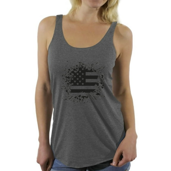 Awkward Styles Women's USA Flag Graphic Racerback Tank Tops Black and White Patriotic