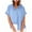 Light Blue, variant on Taqqpue Women's Linen Hoodies Tops Short Sleeve Hoodies Casual Tops Button Front V Neck T-Shirts Lightweight Summer Beach Tee Tops with Pocket