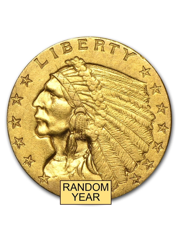 $2.50 Indian Gold Quarter Eagle AU (Random Year)