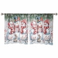 thumbnail image 2 of Christmas Snowman Sheer Curtains 45 Inches Long, Winter Xmas Snowflakes Cardinal Farmhouse Light Filtering Window Curtains for Living Room, Rod Pocket Voile Sheer Curtain Drapes, 52"Wx45"L, 2 Panels, 2 of 9