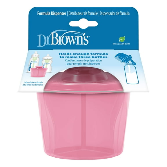 Dr. Brown's Baby Formula Dispenser with Snap-On Lid Travel Lid, Pink, 27 oz, 1 Pack