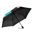 thumbnail image 2 of FORMRS Travel Umbrella Folding Auto Open Close Windproof Rain UV Protection, Blue Checkered Pattern, 2 of 8