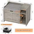 thumbnail image 3 of Hidden Cat Litter Box Furniture, Flip-Top Entryway Bench with Storage & Ventilation, 3 of 8