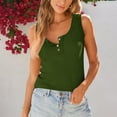 thumbnail image 4 of AherBiu Going out Tops for Women Ribble Knit Button Scoop Neck Sleeveless Sexy Shirts Ladies Tank Top, 4 of 6