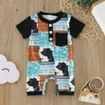thumbnail image 2 of JUMESG Baby Boy Clothes Romper Baby Boys Girls Romper Letter Printed Outfit Short Sleeve Bodysuits 0 3 6 9 12 18 24 Months,Sky Blue 12-18 Months, 2 of 8