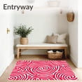 thumbnail image 3 of ODIKA 4'x6' Machine Washable Non-Slip Area Rug, Festive Peppermint Swirl Bath Holiday Spiral Design High Traffic Rug, Red, 733293, 3 of 5