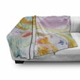 thumbnail image 3 of Abstract Soft Flannel Fleece Throw Blanket, Psychedelic Interlace Wavy Formless Splashes Contemporary Abstract Illustration, Cozy Plush for Indoor and Outdoor Use, 60" x 80", Multicolor, by Ambesonne, 3 of 6
