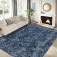 thumbnail image 4 of Gaderth 8x10 Living Room Rug, Non Slip Washable Area Rug for Bedroom, Modern Geometric Distressed Diamond Farmhouse Carpet, Low Pile Soft Stain Resistant Floor Rug for Office Nursery, 4 of 10