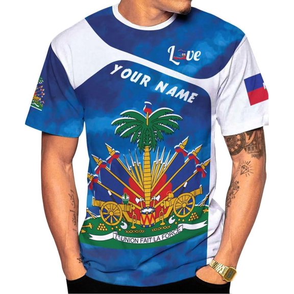 Personalized Haiti Shirt 3D, Haitians Flag Pride Shirt, Haiti Shirts for Men & Women, Haitian Pride Tshirt S-5XL (S)