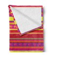 thumbnail image 2 of Mexican Soft Flannel Fleece Throw Blanket, Vibrant Colored Striped Pattern with Abstract Lizard Animal Folk Borders, Cozy Plush for Indoor and Outdoor Use, 50" x 60", Multicolor, by Ambesonne, 2 of 5