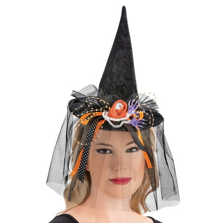 Witch Headband Hat And Glove Set, Easy Costume with Long Fingernails, 3 Pc, One Size,