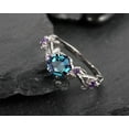 thumbnail image 5 of Hexagon Alexandrite Ring Vintage Twig Leaf Amethyst Engagement Promise Ring Unique White Gold June Birthstone Wedding Ring Gift for Women, 5 of 5