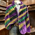 thumbnail image 1 of Ceisia Mardi Gras Glitter Stripe Corduroy Blazer for Men, Relaxed Fit Festive Party Coat with Pockets Gifts, 1 of 7