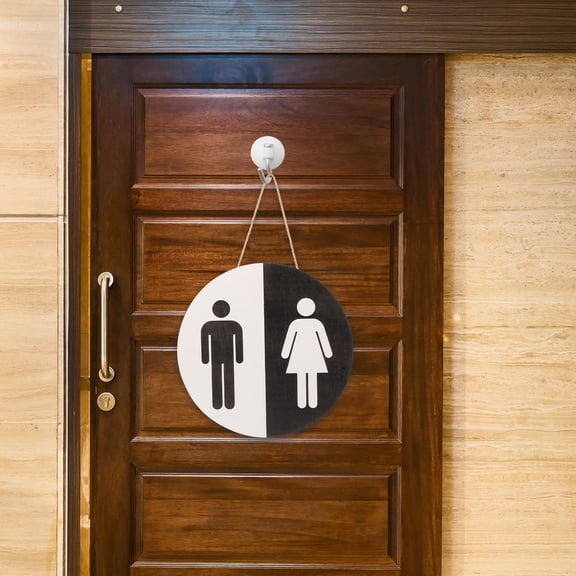 LOLIPPYY Chic Wooden Bathroom Sign Multi Color Toilet Direction Plate