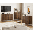 thumbnail image 5 of Smart FENDEE 6 Double Drawer Dresser for Bedroom Chest of Drawer, Storage Cabinet, Walnut, 5 of 6