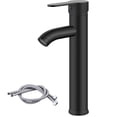 thumbnail image 1 of Grifo monomando para lavabo de baño, negro mate, grifo mezclador para lavabo, caño alto individual, 1 of 8