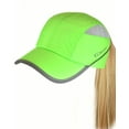 thumbnail image 2 of C.C Ponycap Messy High Bun Ponytail Water Resistant Adjustable Mesh Reflective Sporty Baseball Cap, Neon Lime, 2 of 4